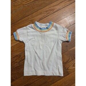 Vintage carter's rainbow striped ringer tshirt size 12 months